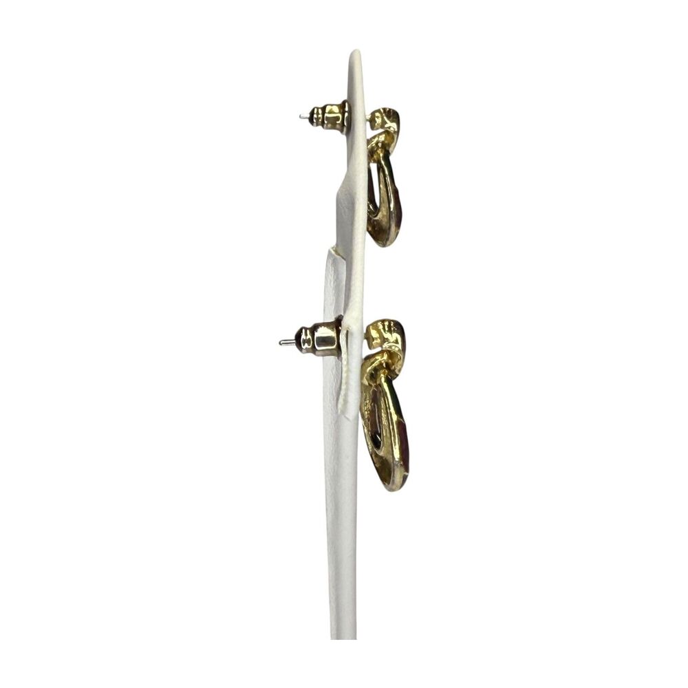 Vintage Gold-Tone Jewel Tone Enamel Dangle Earrings Women's Boho Retro Jewelry - Picture 4 of 6